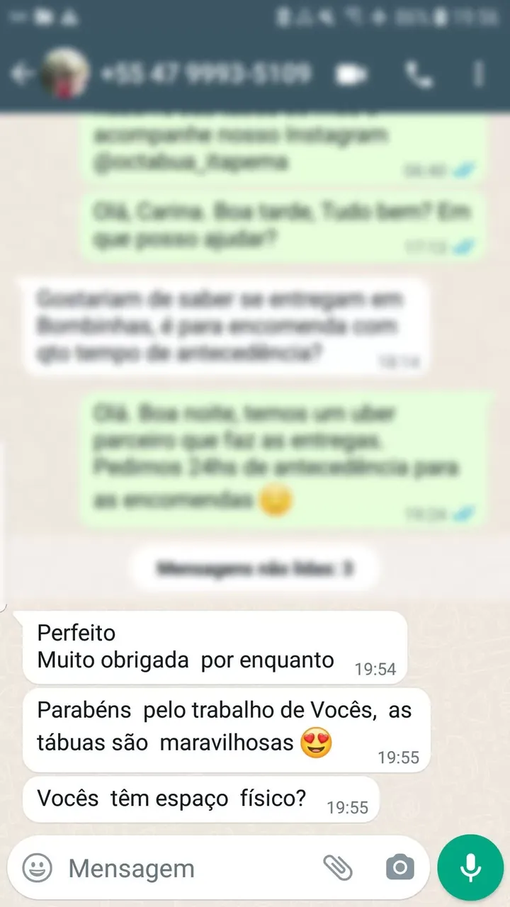 Cliente elogia: "Parabéns pelo trabalho, as tábuas são maravilhosas"
